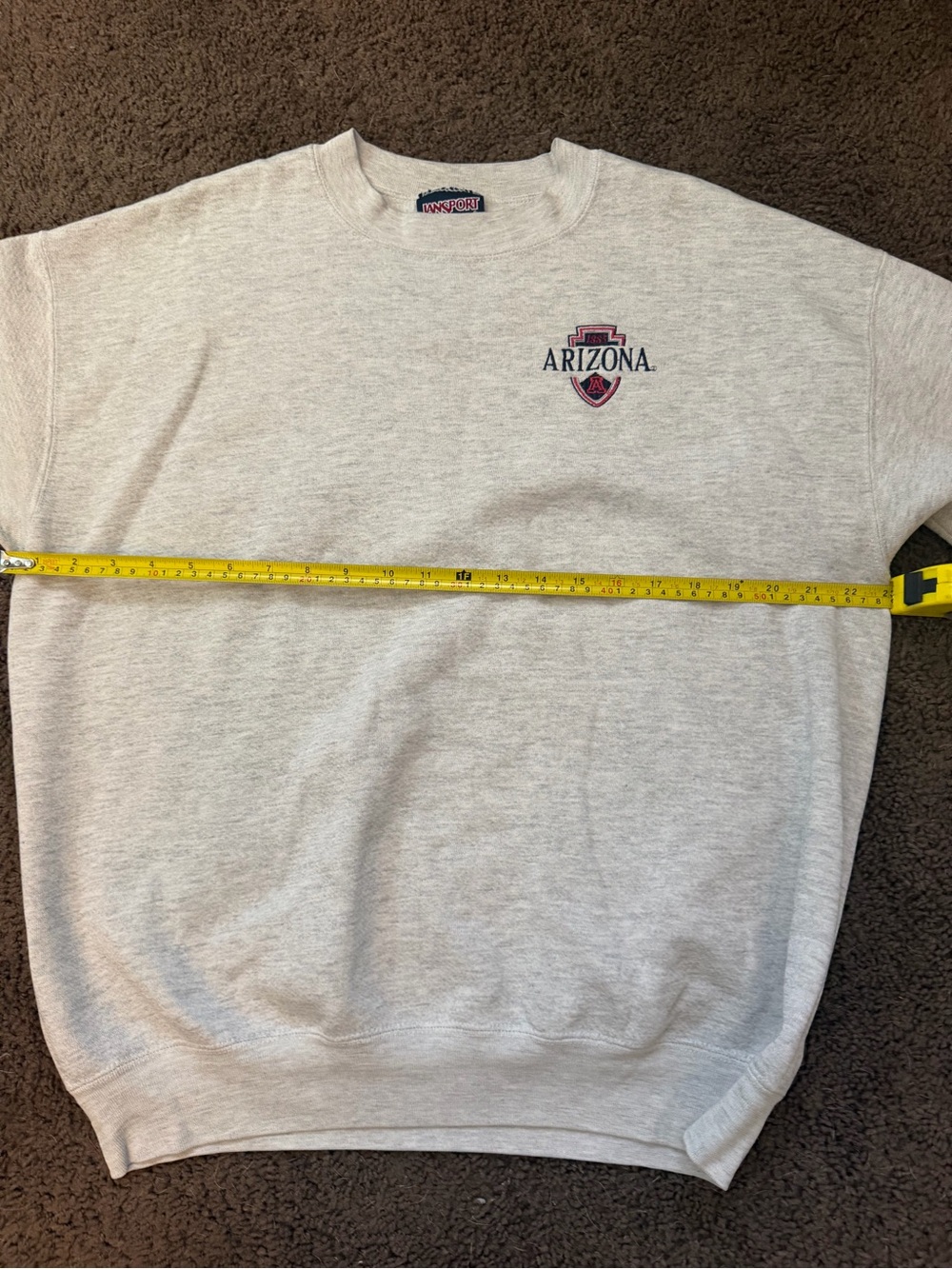 Vintage Jansport, University of Arizona Crewneck Sweatshirt - Light Gray